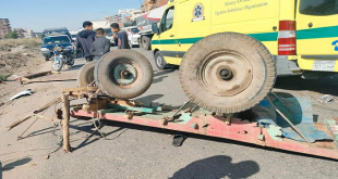 تصادم يُصيب 8 عمال ملابس بأشمون في المنوفية